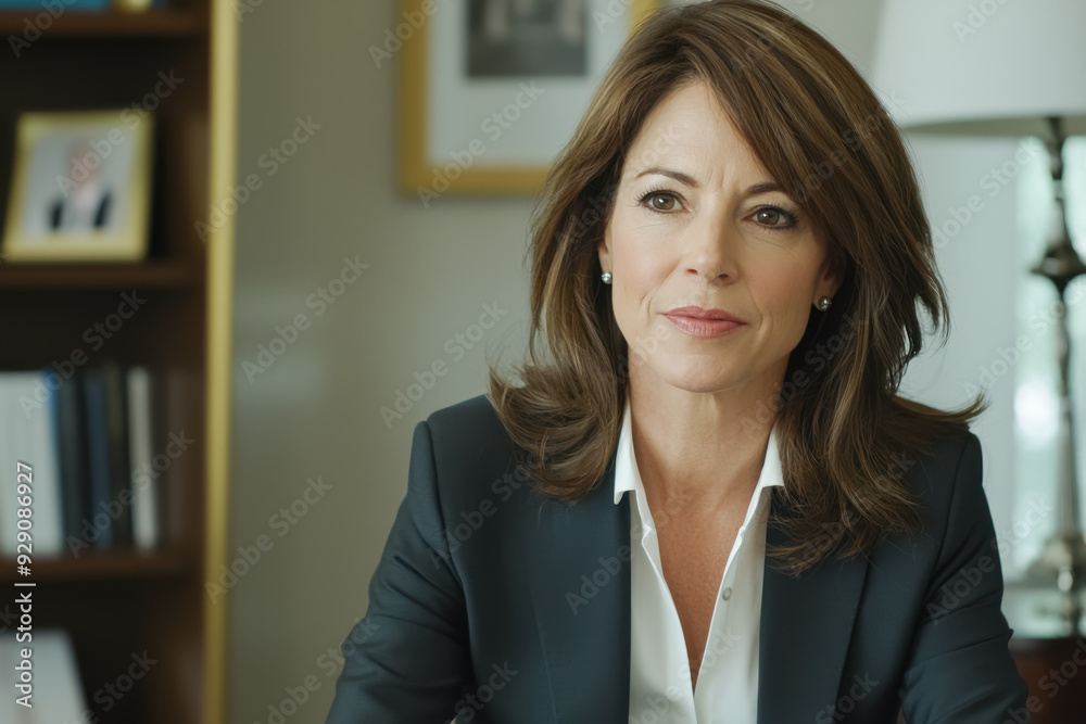 Political Professional in Deep Thought During Election Season. A mature woman with light skin and brown hair sits in a formal office, attentively participating in a political strategy discussion.
Political Professional in Deep Thought During Election Season. A mature woman with light skin and brown hair sits in a formal office, attentively participating in a political strategy discussion.