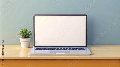 Blank screen laptop mock-up background