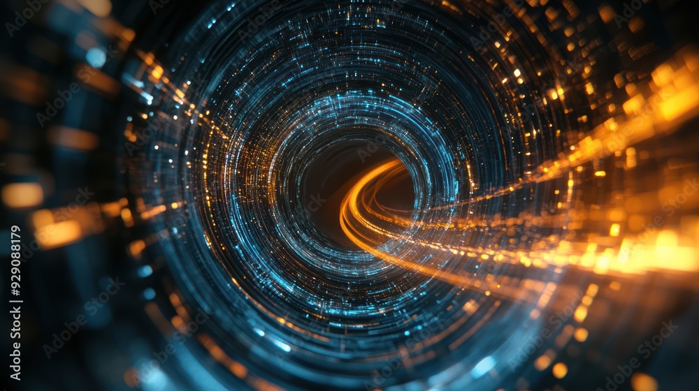 A spiral of light and dark colors with a blue center A spiral of light and dark colors with a blue center
