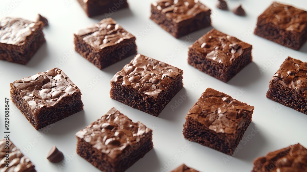 Hyperrealistic 4K Photo of Freshly Baked Chocolate Brownies on White Background - Perfect for Dessert and Food Photography Hyperrealistic 4K Photo of Freshly Baked Chocolate Brownies on White Background - Perfect for Dessert and Food Photography