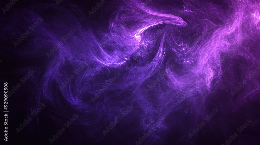 An ethereal swirl of purple smoke against a black backdrop, perfect for adding a touch of mystery or drama to your projects. 
