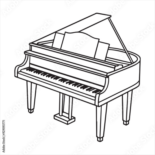 A Piano Vector Art Illustration
