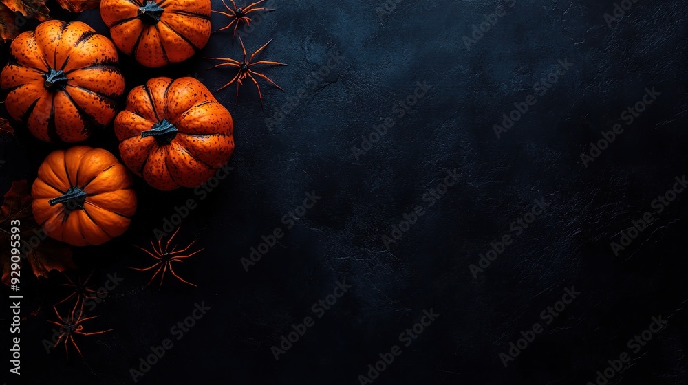 Autumnal Pumpkin and Star Anise Composition: A cluster of miniature pumpkins and star anise arranged against a deep blue backdrop Autumnal Pumpkin and Star Anise Composition: A cluster of miniature pumpkins and star anise arranged against a deep blue backdrop