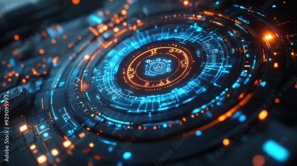 Futuristic Astrology. High tech design showcasing astrology symbols as hologram Futuristic Astrology. High tech design showcasing astrology symbols as hologram