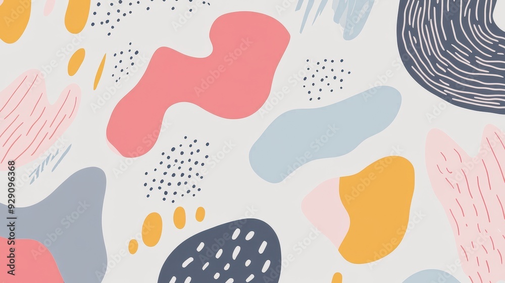 Abstract colorful shapes and patterns on a light background. Abstract colorful shapes and patterns on a light background.