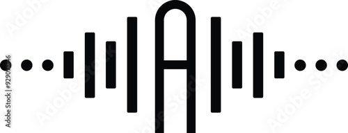 black and white equalizer, Letter A with Music Bass Bit Icon - Modern and Stylish Vector Design for Logos, Music Branding, and Creative icon