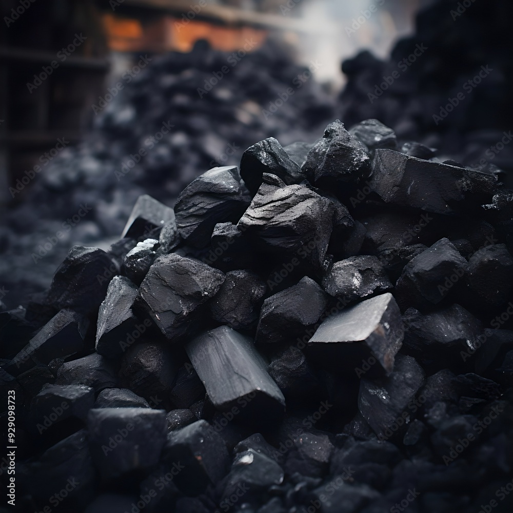 A heap of black natural coal background A heap of black natural coal background