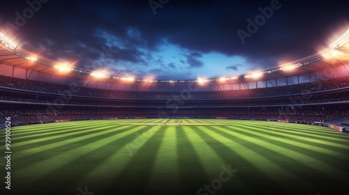 Cricket Stadium at Night: A Thrilling Match Under the Lights