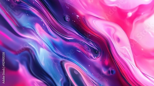 Abstract Liquid Swirl - Pink, Blue and Purple: A mesmerizing, abstract background of swirling, vibrant colors. 