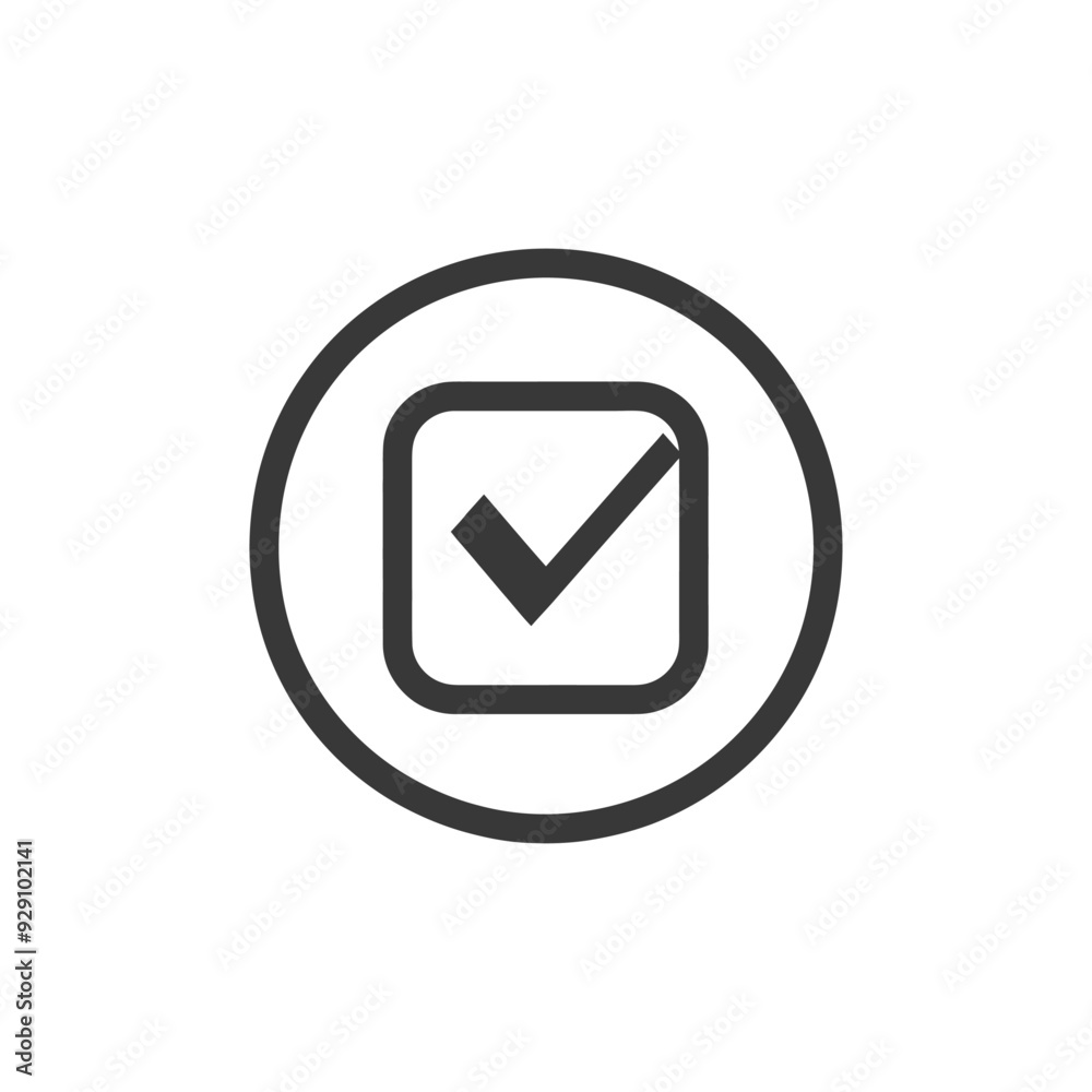 Check Mark Inside a Circle and Square Icon Check Mark Inside a Circle and Square Icon