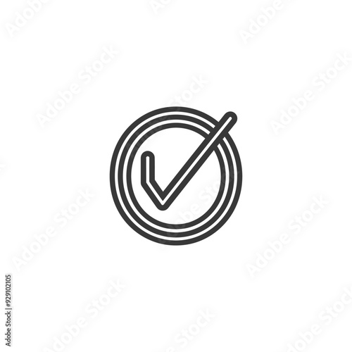 Checkmark Icon with Triple Outline Circle