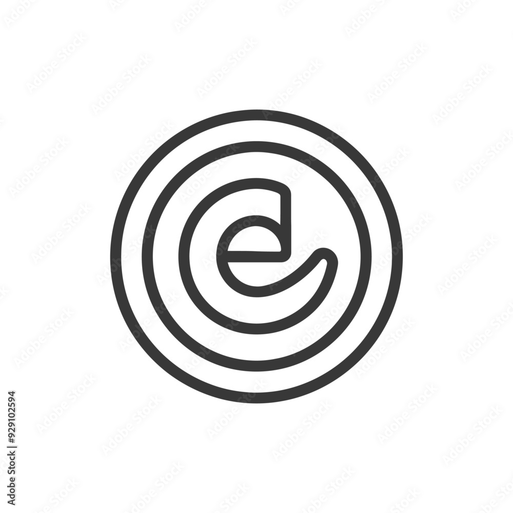 Circular Logo with Stylized Letter E Circular Logo with Stylized Letter E