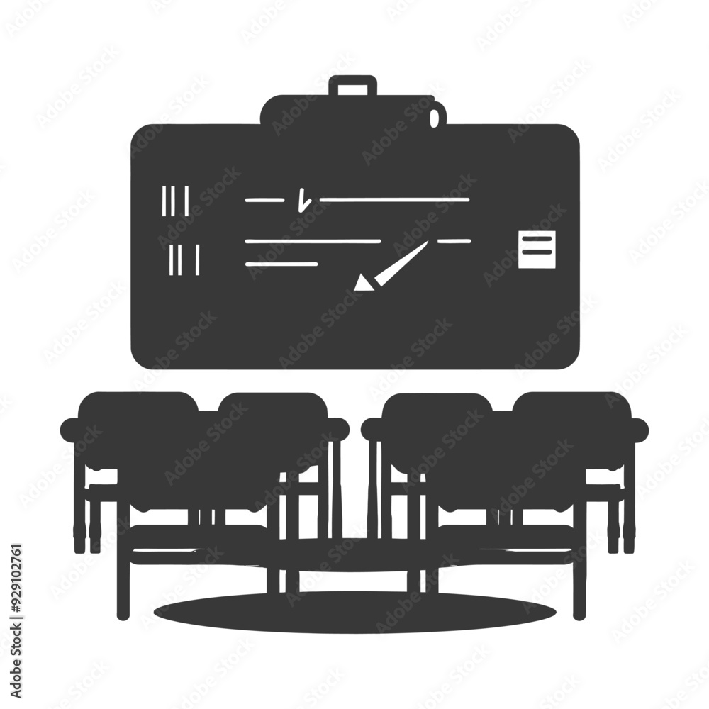 Classroom with a whiteboard and chairs