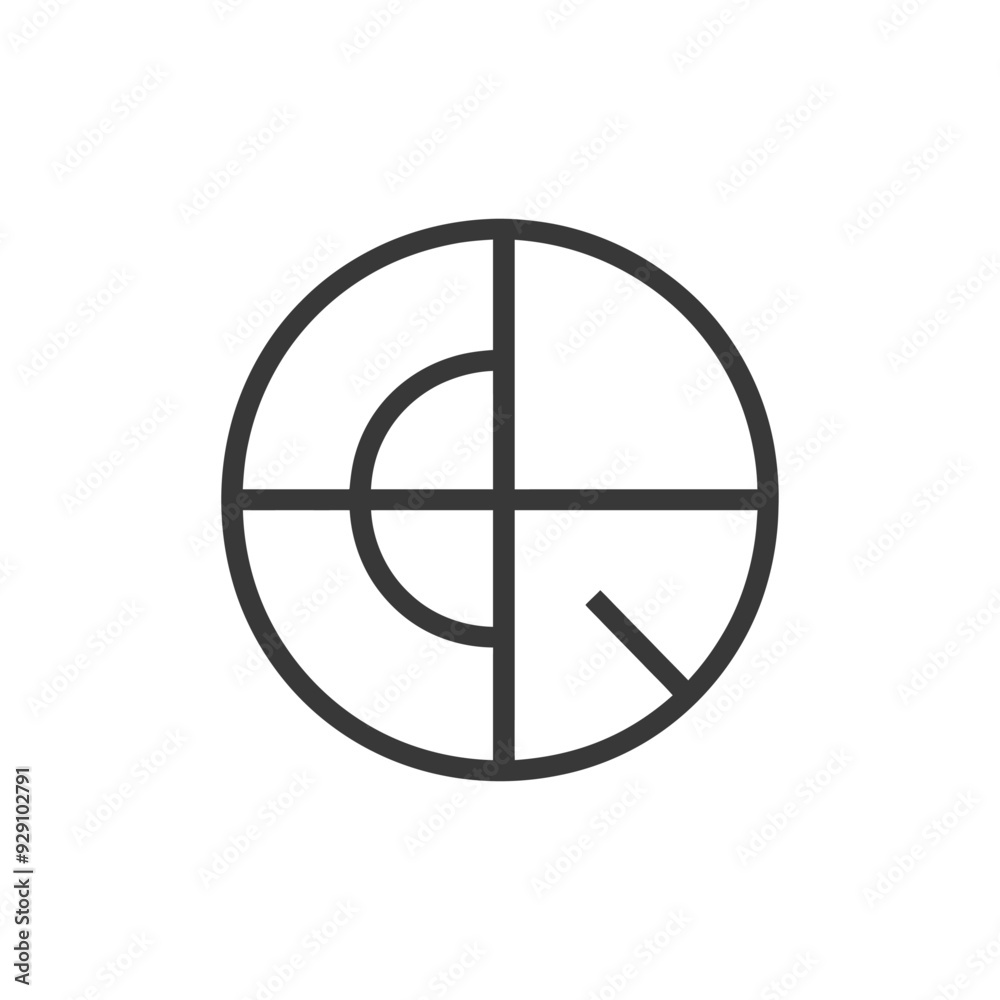 Circular Symbol with Intersecting Lines and Arcs Circular Symbol with Intersecting Lines and Arcs