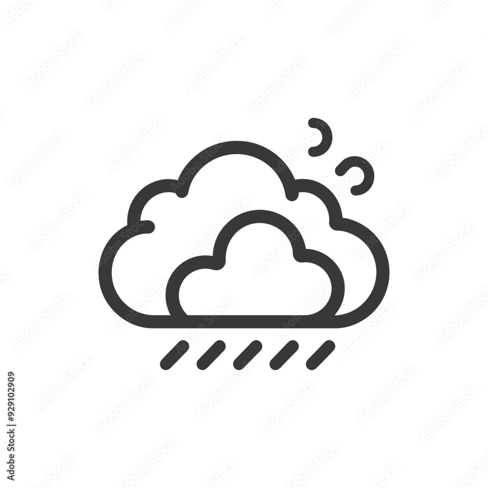 Cloudy Weather with Drizzle and a Crescent Moon Cloudy Weather with Drizzle and a Crescent Moon