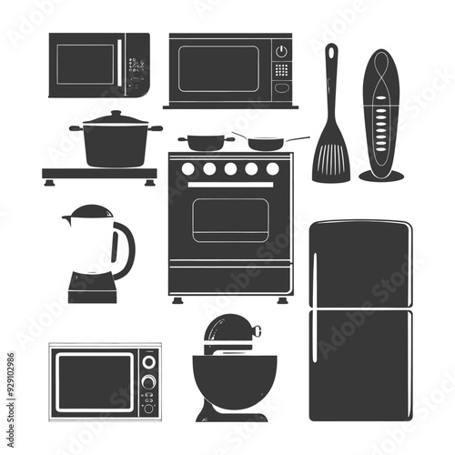 Collection of Kitchen Appliances Silhouettes
