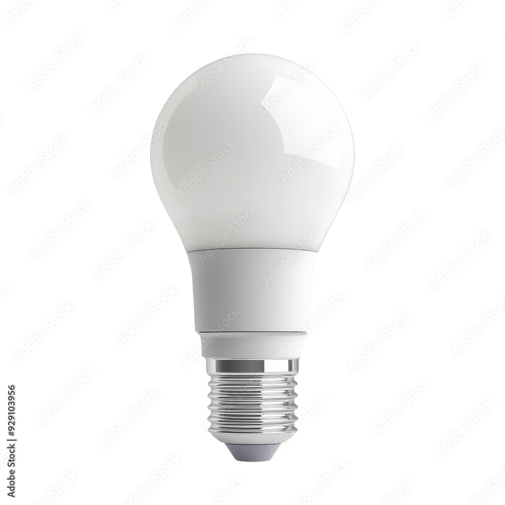 A clean and modern LED light bulb, isolated on white background, transparent background. A clean and modern LED light bulb, isolated on white background, transparent background.