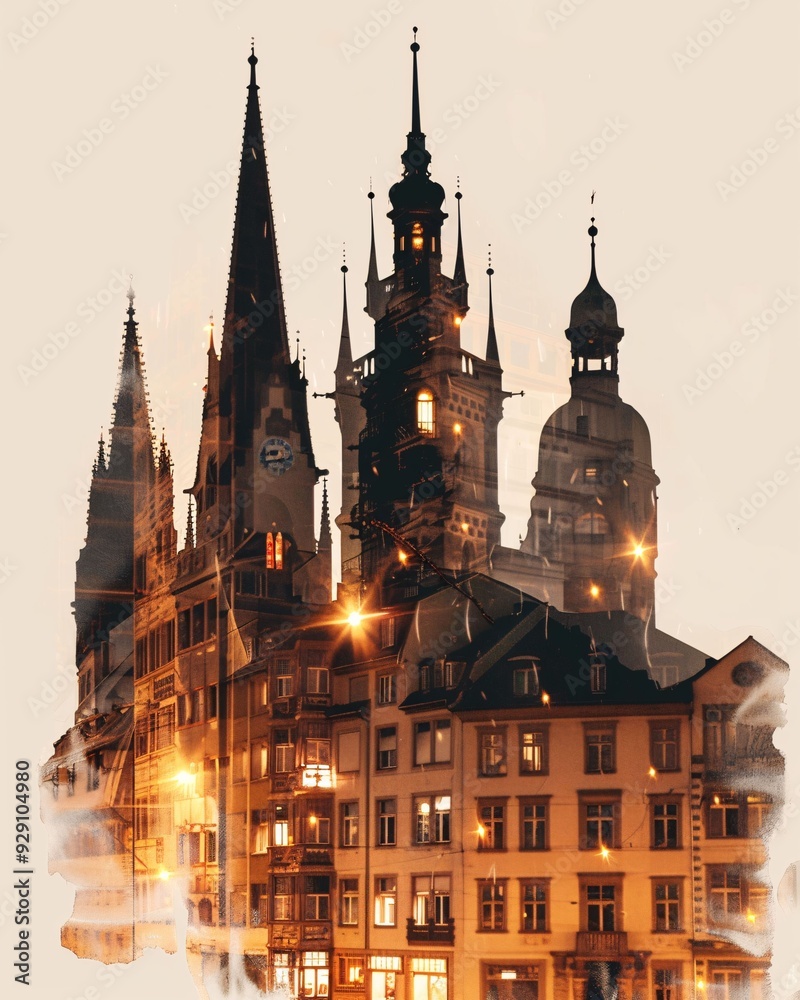 Postkarte Stuttgart Skyline – Schwarze Silhouette Auf A6 Format, 300g/m² Chromokarton