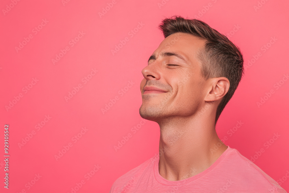 A close up of a man's face with his eyes closed A close up of a man's face with his eyes closed