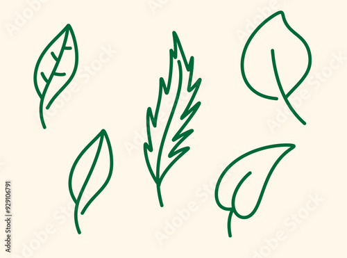 vector set of leaves