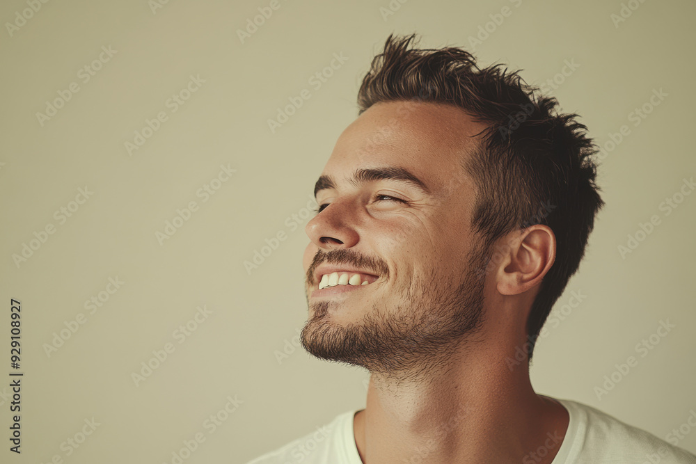 A close up of a man's face with his eyes closed A close up of a man's face with his eyes closed