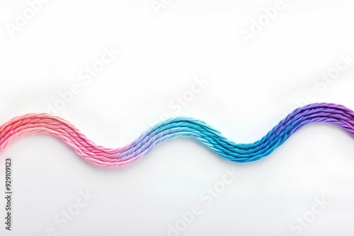 vibrant rainbow-colored abstract brush stroke creating a wave, perfect for colorful design themes and artistic backgrounds photo