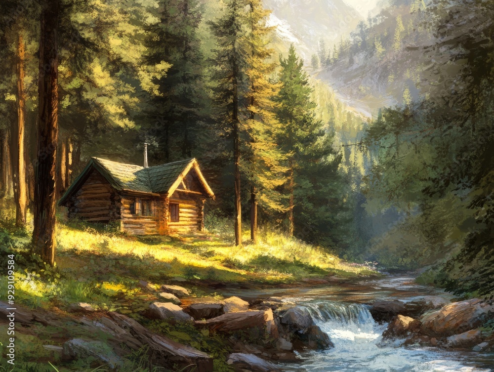 Serene Mountain Cabin Retreat SurroundedMajestic Peaks at Sunset Serene Mountain Cabin Retreat SurroundedMajestic Peaks at Sunset