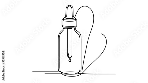dropper bottle line art drawing vector
