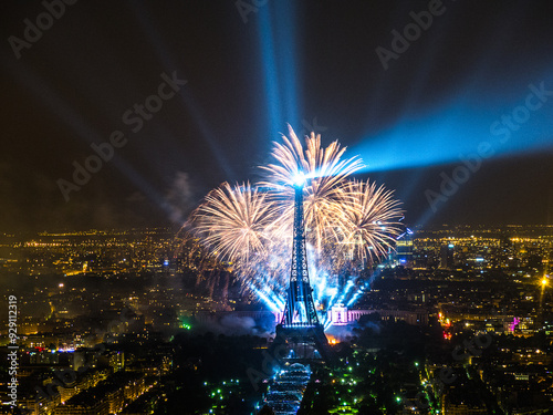 Photography feu d'artifice du 14 juillet 2013 sur le sites de la Tour Eiffel et du Trocadéro