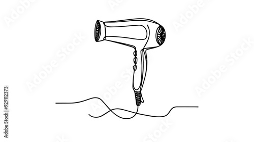 hairdryer line art illustration vector