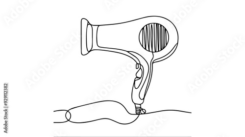 hairdryer single line drawing vector