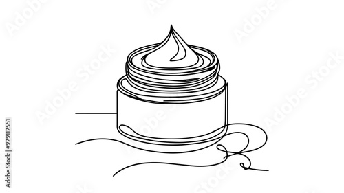 jar of moisturizer line art drawing illustration