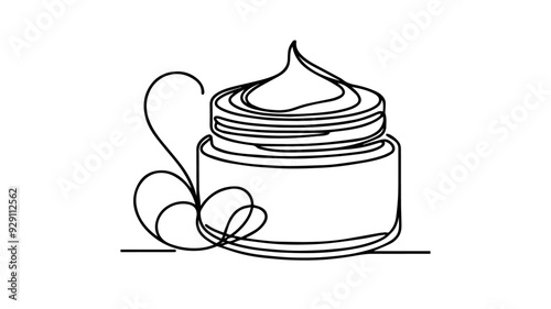 jar of moisturizer line art drawing