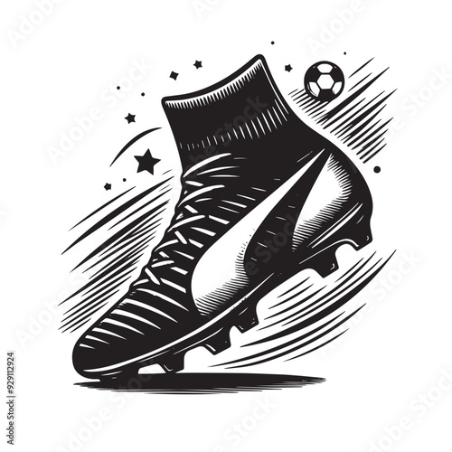 Soccer Boot silhouette vector 