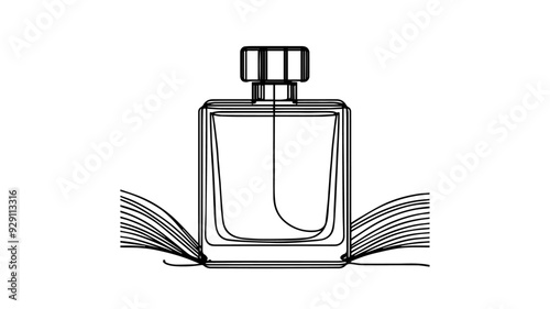 perfume bottle single line illustration 