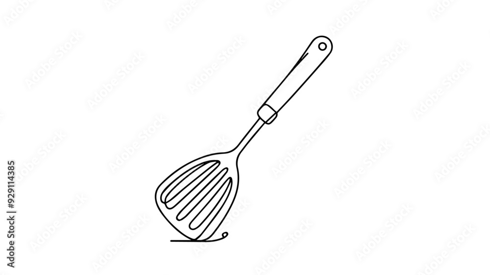 Spatula one line drawing Spatula one line drawing