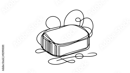 Soap Bar one line illustration