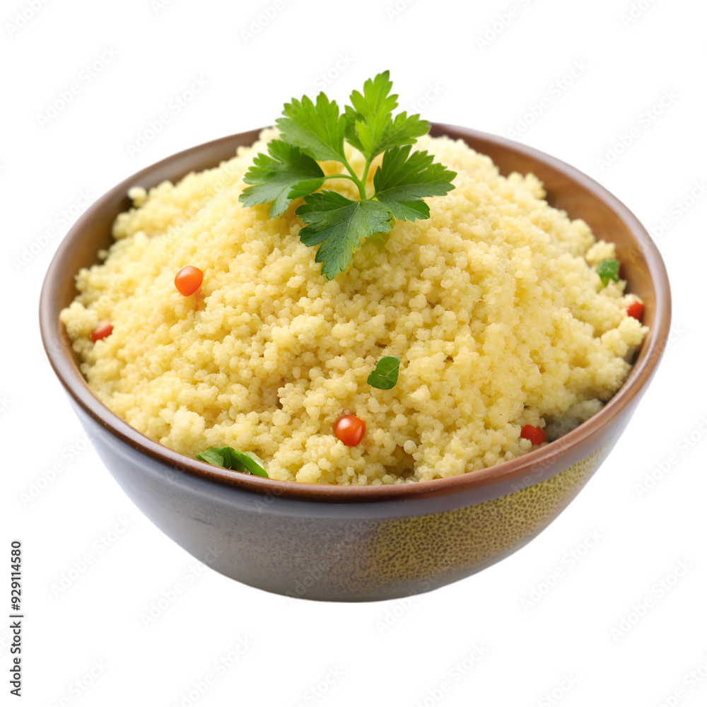 A bowl of rice with herbs A bowl of rice with herbs