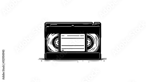 VHS tape  one continuous line drawing