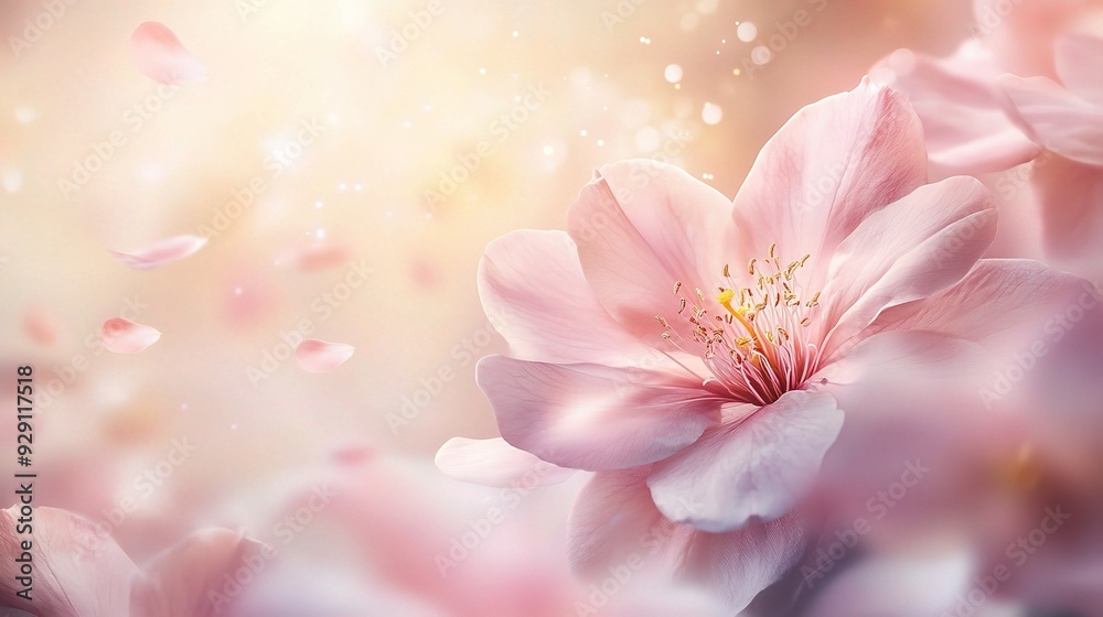 flower background with blooming petals in soft colors, evoking a sense of tranquility and beauty, copy space flower background with blooming petals in soft colors, evoking a sense of tranquility and beauty, copy space