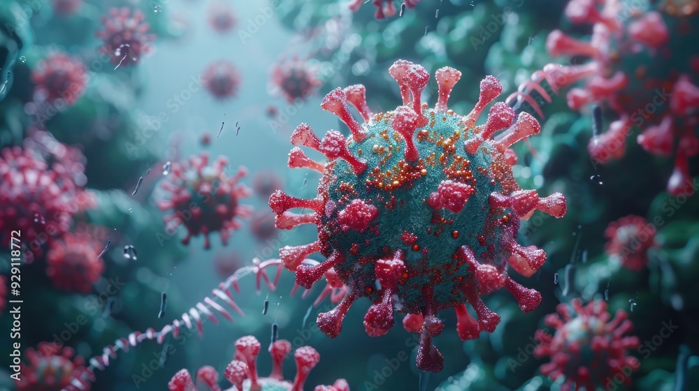 3D Rendering of Monkeypox Virus with DNA Strands and Medical Research Elements Emphasizing Epidemic Outbreak and Disease Prevention 3D Rendering of Monkeypox Virus with DNA Strands and Medical Research Elements Emphasizing Epidemic Outbreak and Disease Prevention