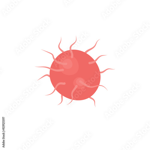 Vector isolated illustration of gonorrhea pathogen under a microscope. Gonorrhea bacteria. Сausative agent of gonorrhea.