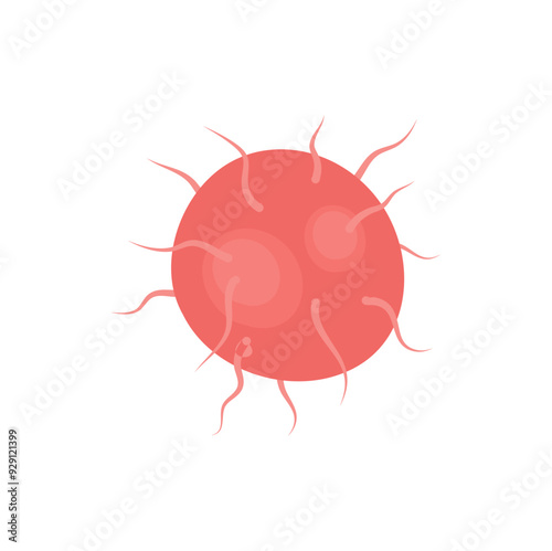 Vector isolated illustration of gonorrhea pathogen under a microscope. Gonorrhea bacteria. Сausative agent of gonorrhea.