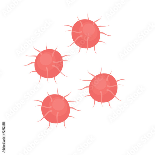 Vector isolated illustration of gonorrhea pathogen under a microscope. Gonorrhea bacteria. Сausative agent of gonorrhea.
