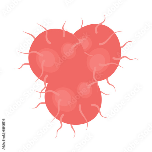 Vector isolated illustration of gonorrhea pathogen under a microscope. Gonorrhea bacteria. Сausative agent of gonorrhea.