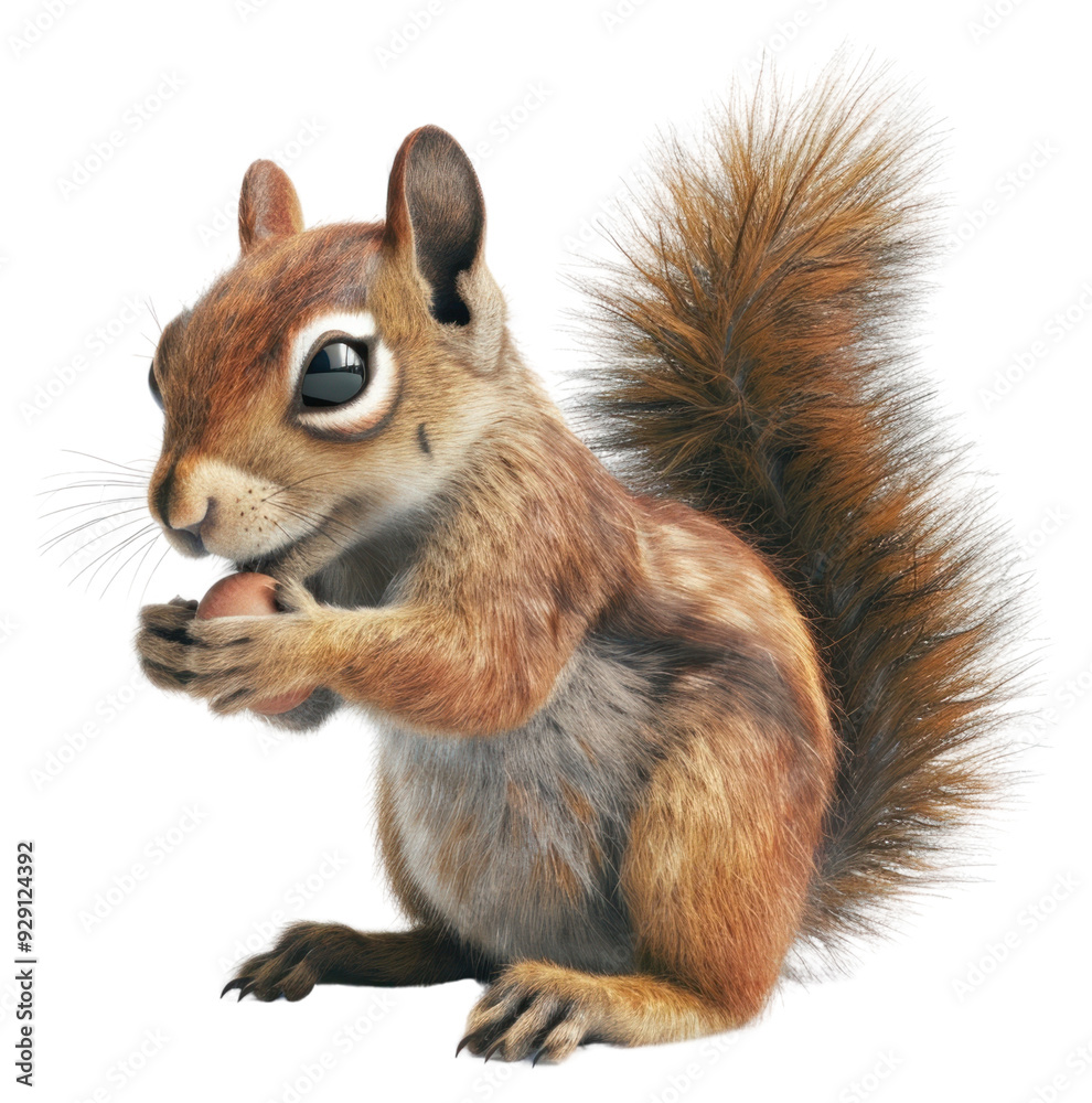 PNG Cute squirrel holding nut PNG Cute squirrel holding nut