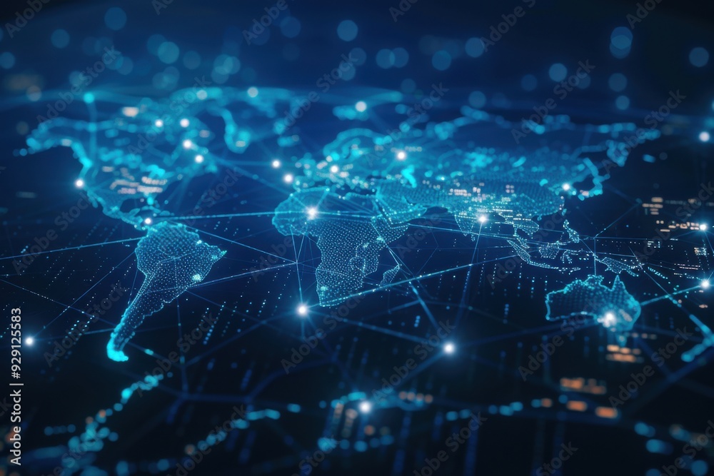 Digital Map with Blockchain Network Connections Digital Map with Blockchain Network Connections