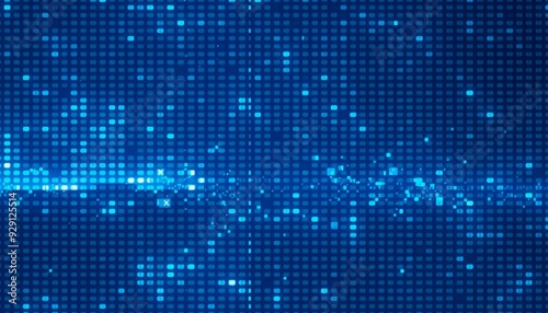 Wallpaper Mural High-tech backdrop with a detailed array of blue pixels in a uniform grid showcasing a mix of bright and dark shades for a modern digital effect Torontodigital.ca
