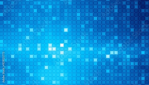 Detailed blue square pixel grid with a contrast of light and dark shades forming an intricate and modern tech background