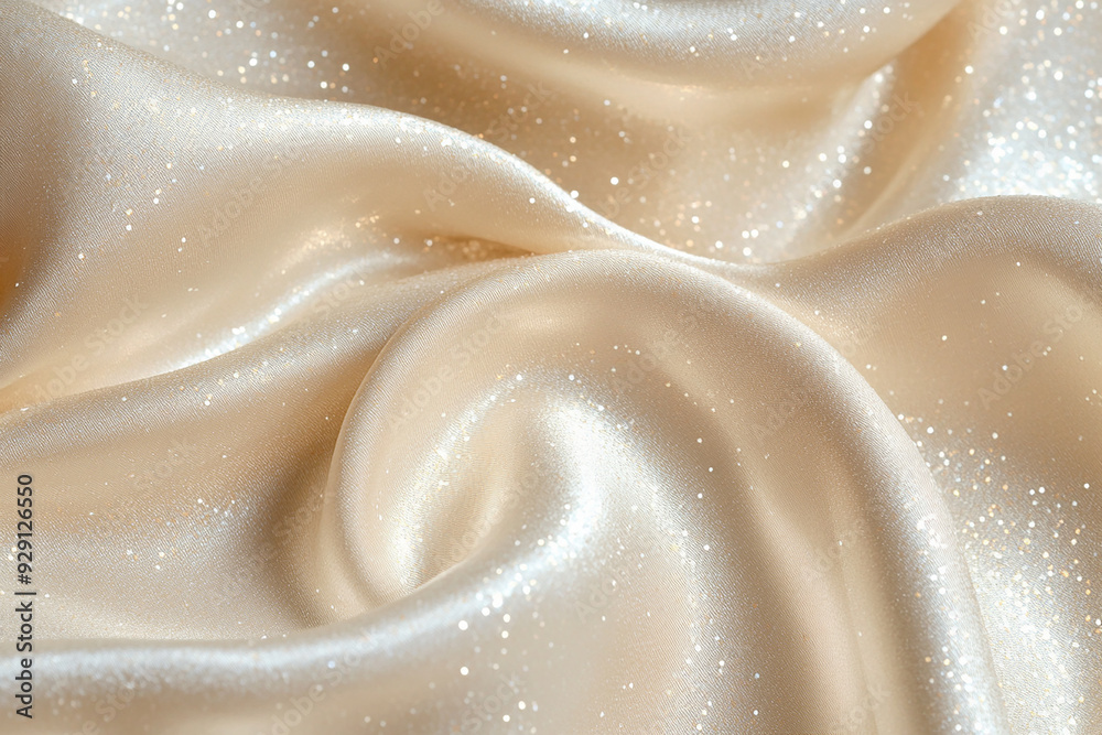 Creamcolored silk fabric with smooth, flowing folds. Creamcolored silk fabric with smooth, flowing folds.